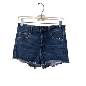 ⭐️ Women’s American Eagle High Rise Dark Wash Shortie Shorts Size 10 Casual